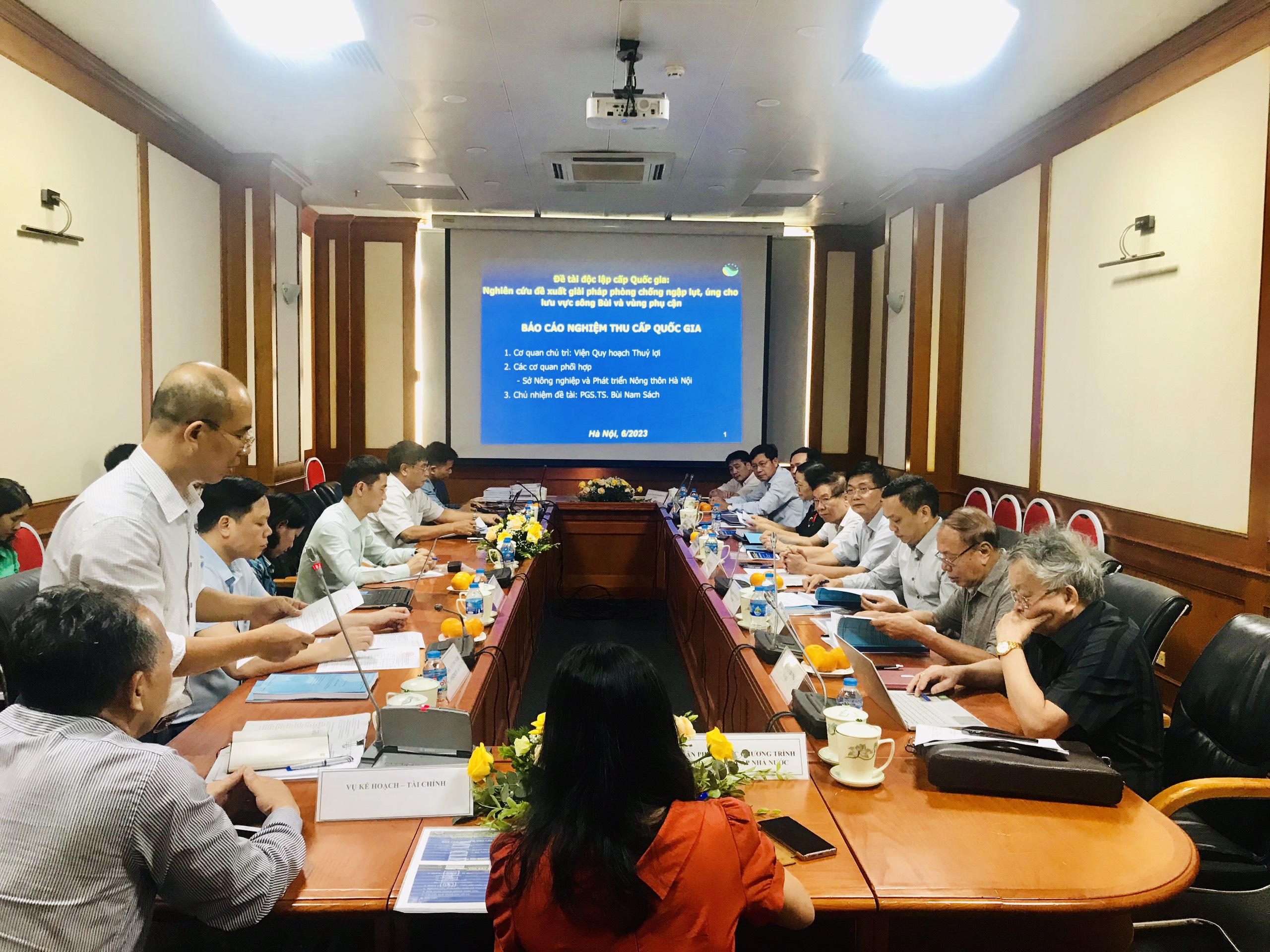 National-level acceptance meeting of the research titled Proposing solutions to prevent flooding and inundation for Bui river basin and surrounding areas